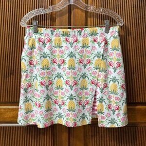 J. McLaughlin Wavesong Skort Pineapple Striped Catalina Split Hem Size M